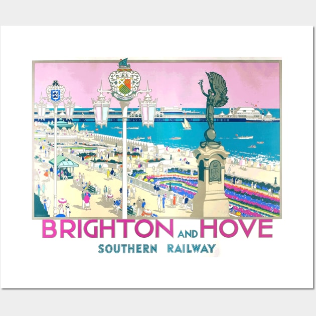 brighton and hove retro concept art Wall Art by JINTOMANG